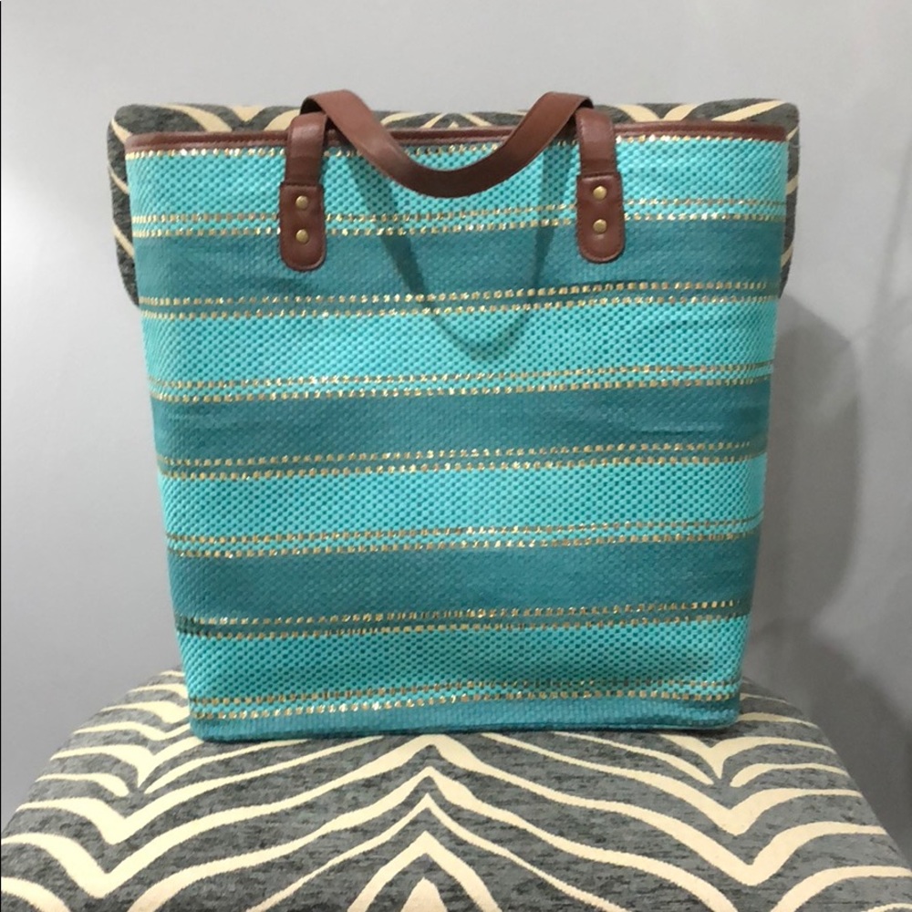 Merona straw beach tote bag